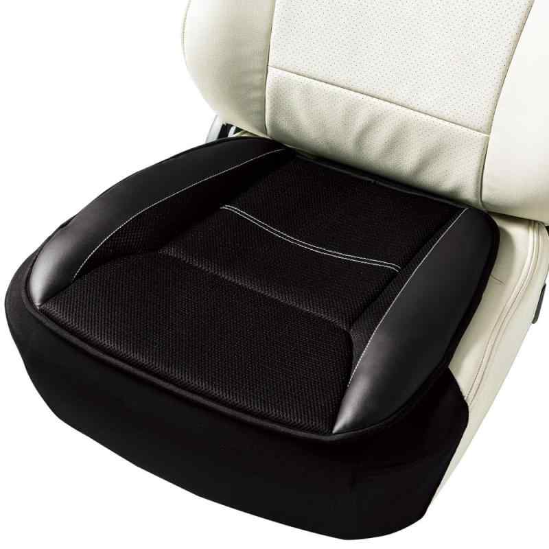 ボンフォーム(BONFORM) シートクッション スポーツレザー 軽/普通車 ヒップ型 スカート型ストッパー付き ヒップガタ48x50x5.5cm ブラック 5346-43BK