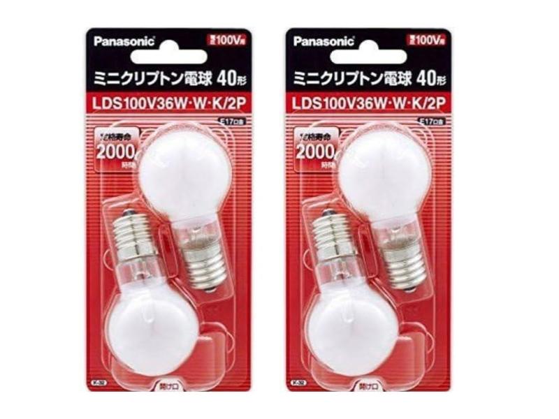 パナソニック ミニクリプトン電球 100V 40W形(36W) E17口金 35mm径 ホワイト 2個入り LDS100V36WWK2P (2個セット)複数店舗にて販売をしておりますため、在庫データの更新が間に合わず、欠品にも関わらず、注文ができる場合がございます。その際は、キャンセルにて対応を取らせていただきます。当店はお電話のお問い合わせはお受けしておりませんので、ご了承ください。お問い合わせは、問い合わせフォームをご利用ください。
