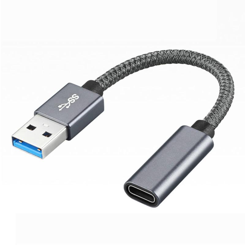 USB 3.1オス Type C メス 変換ケーブル USB タイプC 変換アダプタ オスメスコード USB Type C変換接続線 10Gbps 高速データ転送 3A急速充電 小型 軽量 ナイロン編み 高耐久 usb type c 変換アダプタ