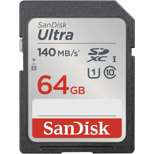SanDisk 64GB Ultra SDXC UHS-I Memory Card - Up to 140MB/s, C10, U1, Full HD, SD Card - SDSDUNB-064G-GN6IN SanDisk 64GB Ultra SDXC UHS-I Memory Card - Up to 140MB/s, C10, U1, Full HD, SD Card - SDSDUNB-064G-GN6IN