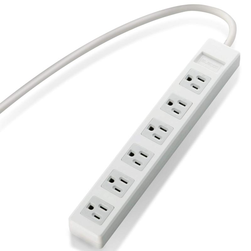 Rakuten - エレコム 電源タップ 3ピン 6個口 スイングプラグ 5m グレー T-T01-3650WH/RS