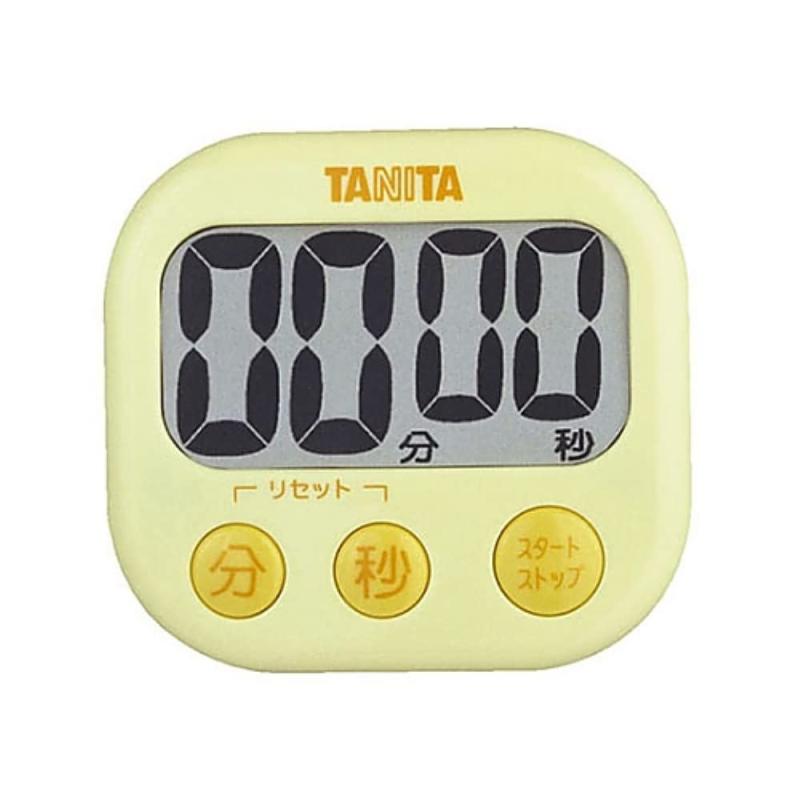 タニタ キッチン 勉強 学習 タイマー 大画面 大音量 100分 マグネット スタンド付き イエロー でか見えタイマー TD-384 YL