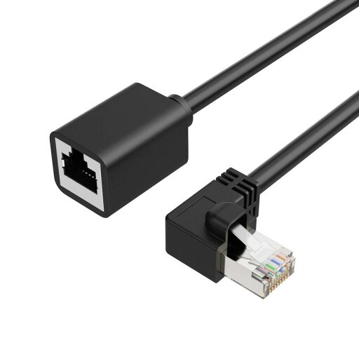cat6 lanケーブル,CableCreation Cat6シールド付き延長ケーブル 左向きL型 FTP Cat6イーサネットコードパッチケーブル 金メッキ オス-メス 0.5m ブラック cat6 lanケーブル,CableCreation Cat6シールド付き延長ケーブル 左向きL型 FTP Cat6イーサネットコードパッチケーブル 金メッキ オス-メス 0.5m ブラック