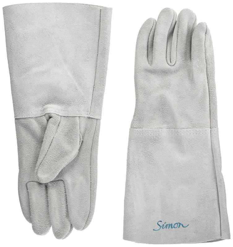 simon(シモン) 牛床革 5本指 溶接用手袋 全長約35cm 122DK フリーサイズ(1双)
