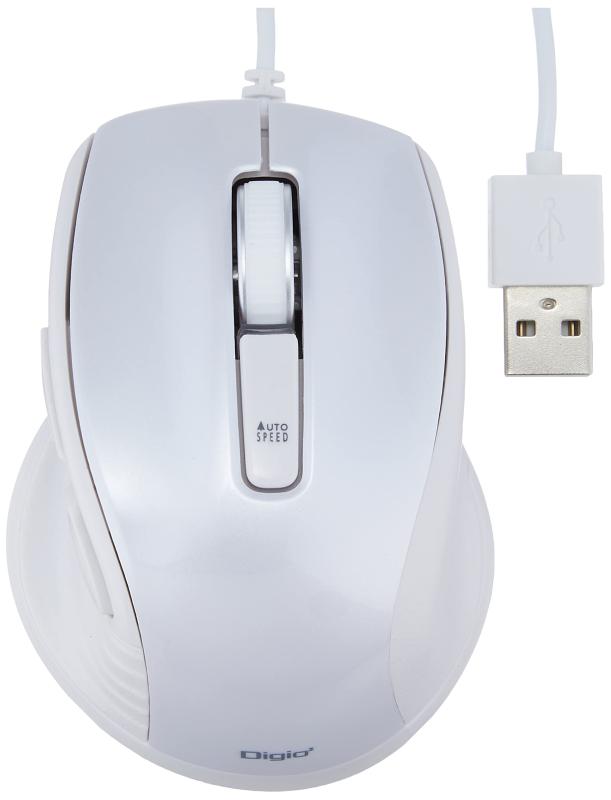 ナカバヤシ(Nakabayashi) Digio2 5ボタンBlue LED マウス 小型 有線 静音 ホワイト Z8398