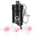 Quietide 耳栓 安眠 防音 睡眠用耳栓 小さいサイズ フィルター搭載 遮音値32dB 飛行機 仕事 勉強 繰り返し使用可能 携帯ケース付き 日本語説明書付 Q5 桜色