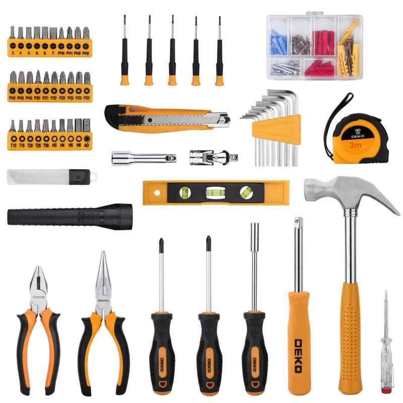 DEKOPRO 208 Piece Tool Set,General Household Hand Tool Kit with Plastic Toolbox Storage Case 141［並行輸入］ 3