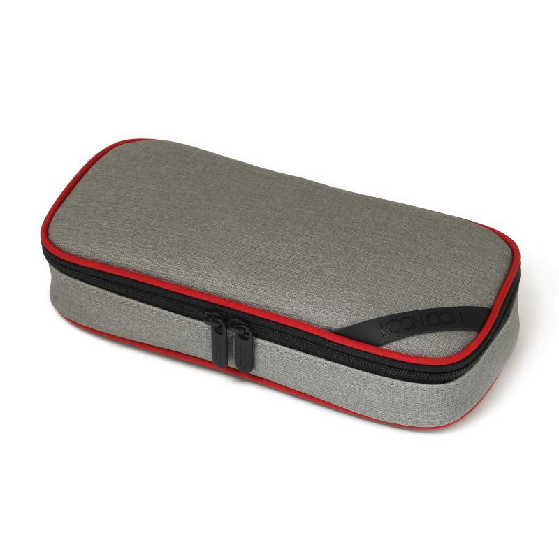 LOONLOON 660 レイニー ペンケース グレー 大容量 おしゃれ 二階建て 多機能 シンプル 筆箱