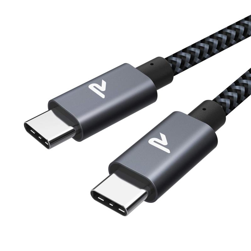 RAMPOW USB Type C ケーブル【1M 黒 PD3.0&amp;QC3.0超高速充電】60W/3A充電 高速...