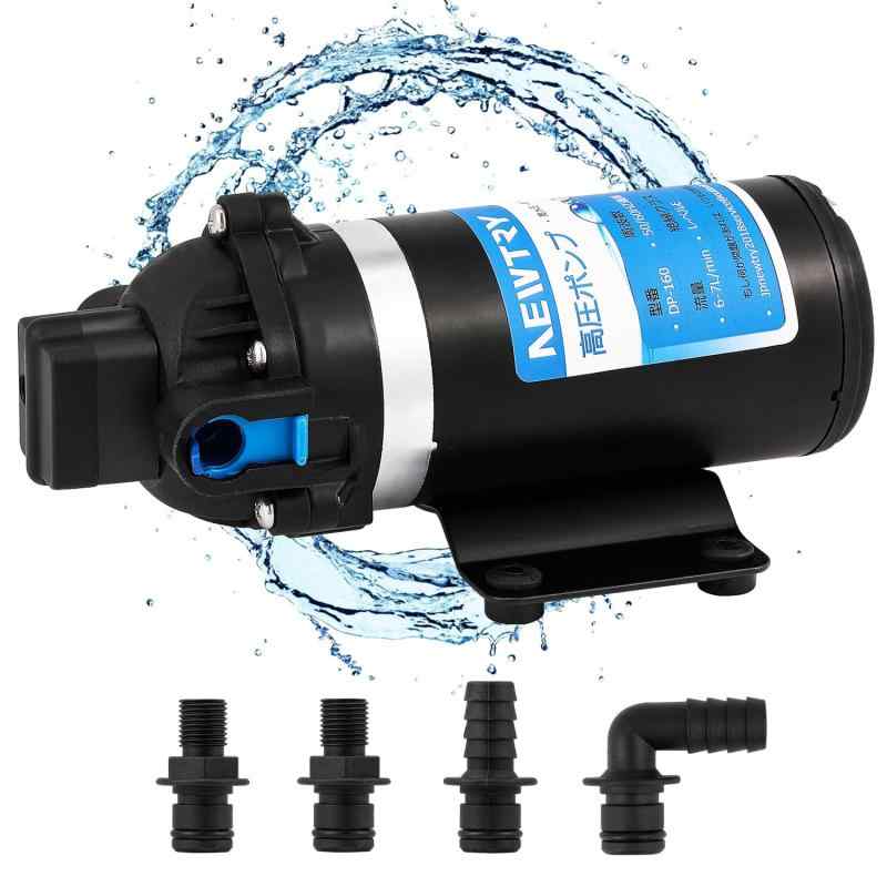 NEWTRY 高圧ポンプ 給水 排水ポンプ ダイヤフラムポンプ 電動ウォーターポンプ 最大揚程110m 160PSI 最..