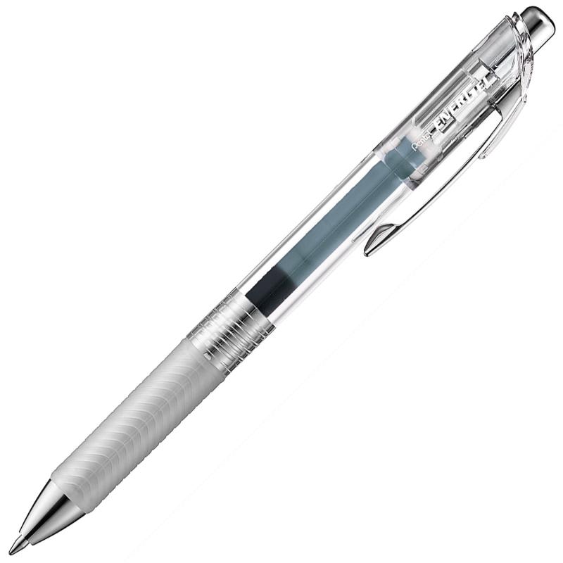 Rakuten - ぺんてる ボールペン ゲルインキ エナージェル インフリー 0.7mm クリア軸 XBL77TL-N2 ラフグレー 5本