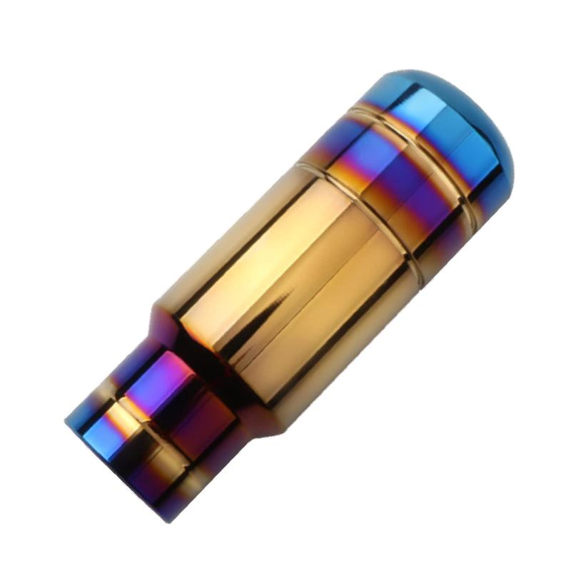 Saki&amp;Masa シフトノブ シフトレバー MT AT 車 自動車 軽トラ 車用 汎用 カスタム (チタンブルー9cm)