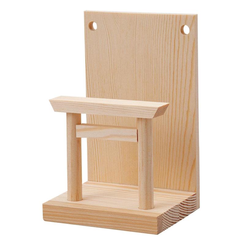 コモライフ 神具職人が作ったお札立て 御札立て 神棚 お札 天然木 国産松 鳥居付 置き型 壁掛け 神具 日本製