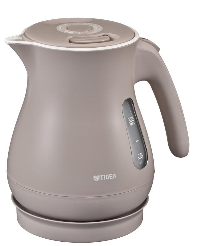 【WEB】タイガー魔法瓶 電気ケトル 驚速 軽量 蒸気セーブ 湯沸かし 1.0L 転倒お湯漏れ防止 ベージュ PC..