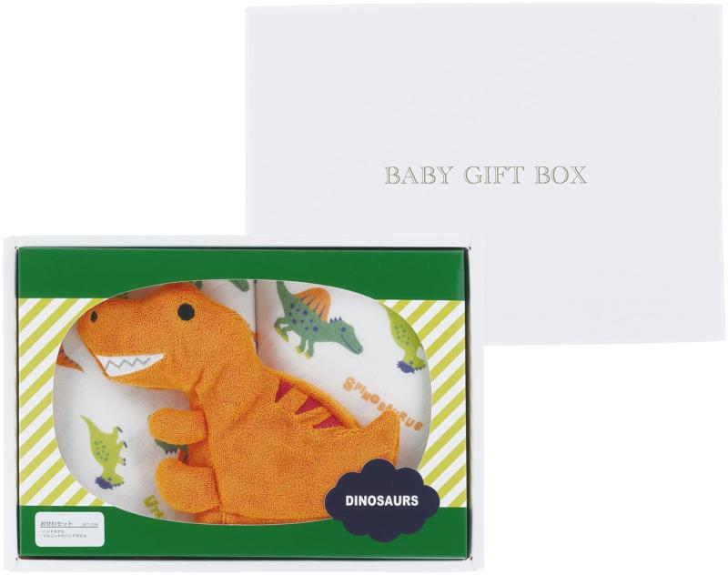 スケーター(Skater) ベビー お世話 セット マスコット付 ハンドタオル ギフト プレゼント 贈り物 ディノサウルス ピクチャーブック 恐..