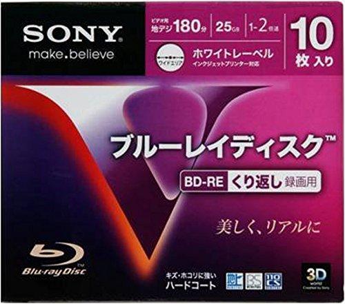 Audio Tapes , Disks - SONY 繰り返し録画用BD-RE 25GB 2倍速対応 ホワイトプリンタブル スリムケース 10枚 10BNE1VDPS2 [PC]