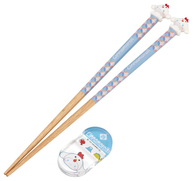 スケーター(Skater) マスコット付 箸 箸置き セット 木製箸 21cm サンリオ シナモロール 酉 AND45AH-A
