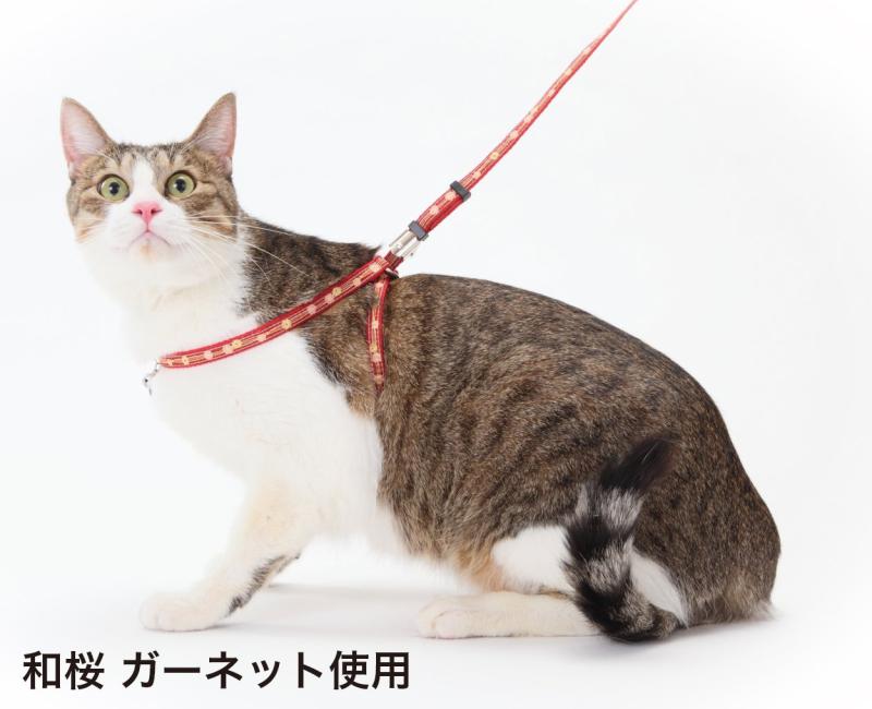 ペティオ (Petio) 猫小町ハーネスリード 椿 ブルー 猫用