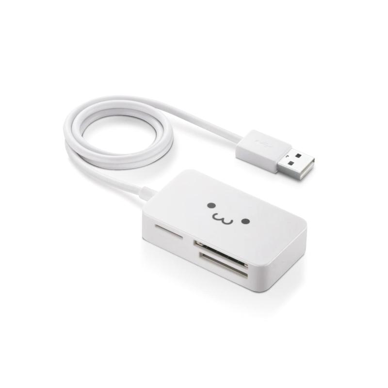 エレコム カードリーダー USB2.0 2倍速転送 ケーブル一体タイプ コンパクト設計 ホワイト MR-A39NWHF1SDメモリーカードシリーズ、メモリースティックシリーズ、マルチメディアカードシリーズ(MMCmicroを除く)などの主要なメディアに対応しながらコンパクトサイズを実現したメモリリーダライタです。48種類の多彩なメディアを読み書きでき、アダプタを使用すればさらに6種類のメディアを読み書き可能です。携帯電話の多くに採用されているmicroSDメモリーカードなどの小型メディアも、アダプタなしでそのまま挿し込み可能です。SDXCメモリーカードやSDHCメモリーカード、PRO HIGH SPEED SDメモリーカード、メモリースティックPRO(ハイスピード)など高速版のメディアに対応していますので、大容量データも素早く移動・コピーすることができます。ケーブルを紛失する心配のないケーブル一体タイプです。複数店舗にて販売をしておりますため、在庫データの更新が間に合わず、欠品にも関わらず、注文ができる場合がございます。その際は、キャンセルにて対応を取らせていただきます。当店はお電話のお問い合わせはお受けしておりませんので、ご了承ください。お問い合わせは、問い合わせフォームをご利用ください。