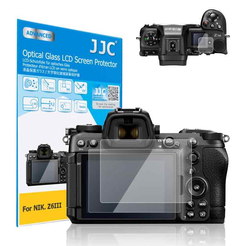 【2枚セットNikon Z6III Z50 II 専用】JJC 液晶保護フィルム ニコン Nikon Z6III Z50 II 対応 サブ画面スクリーン付き 超薄 強化ガラス 高硬度9H 透過率95％以上 撥水 撥油 撥指紋 レンズクロス付属