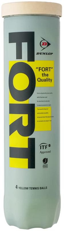 DUNLOP(ダンロップ)硬式テニスボールFORT(フォート) テニスボール4球入×3ボトル（12球）FORT3PACKマイルドな打球感と優れた耐久性。国内主要大会で使用されているスタンダードな試合球。国際テニス連盟公認球/日本テニス協会公認球素材：フェルト＝ウール、ナイロン、コットン／コア＝ゴム複数店舗にて販売をしておりますため、在庫データの更新が間に合わず、欠品にも関わらず、注文ができる場合がございます。その際は、キャンセルにて対応を取らせていただきます。当店はお電話のお問い合わせはお受けしておりませんので、ご了承ください。お問い合わせは、問い合わせフォームをご利用ください。