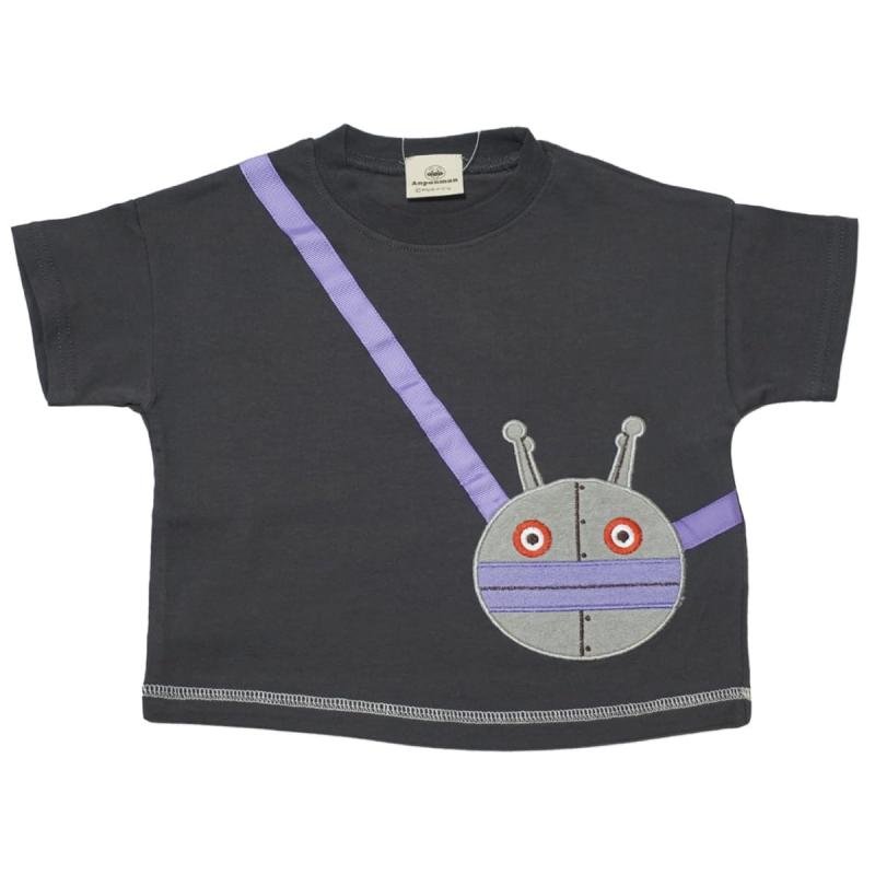 [バンダイ] 2025年 夏物 【本体綿100％】アンパンマン 天竺 ポシェット風 半袖Tシャツ Anpanman グレー..