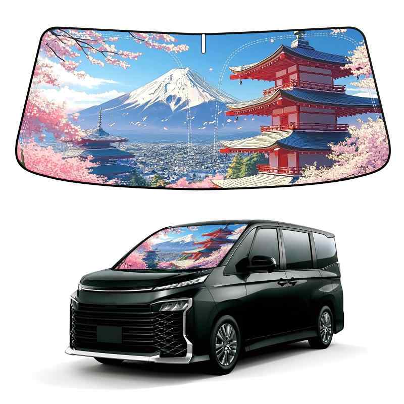 BLUESEATEC ヴォクシー ノア 90系 フロントガラス サンシェード VOXY NOAH 4代目 R90W型 R4.1〜 吸盤不要 遮熱 uvカット 仮眠 車中泊 アウトドア プライバシー保護 車種専用設計 取付簡単 収納袋付き