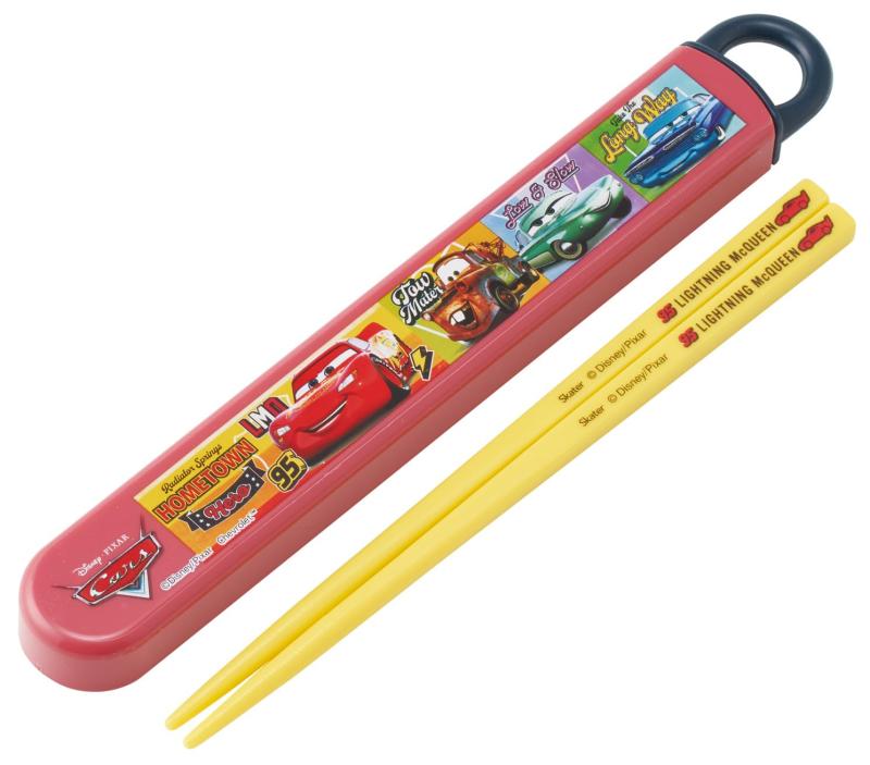Chopsticks and Case - スケーター(Skater) 箸 箸箱 セット 子供用 お弁当 16.5cm 日本製 食洗機対応 スライド式 ディズニー カーズ 26 男の子 ABS2AM-A