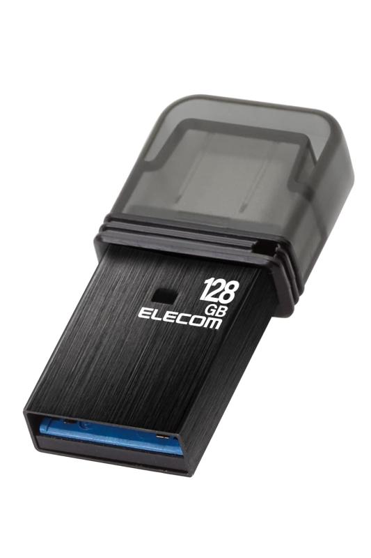 Flash Memory - エレコム USBメモリ 128GB USB3.2（Gen1） Type-C キャップ式 ブラック MF-CAU32128GBK