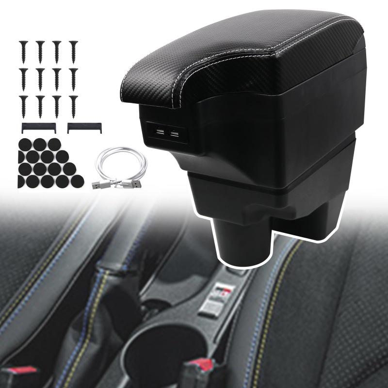 Sporacingrts ヨタ新型ヤリス 多機能コンソールボックス YARISアームレスト収納BOX 肘掛け小物入れ 肘置き 疲労軽減 ブラック線，トヨ..