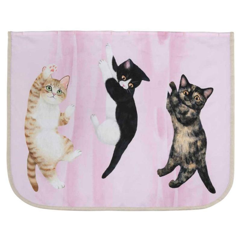 BONFORM Car Curtain, Felissimo Cat Club FN Mischievous Cat, for Light and Standard Cars, Easy Installation, UV Protection, Magnetic Attachment, 65x50x0.2cm, Pink [7253-78PI]