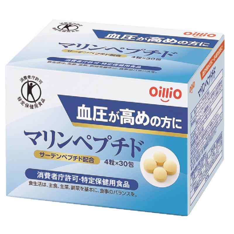 トクホ 日清オイリオ 血圧が高めの方に マリンペプチド(4粒×30包)30日分 サーデンペプチド(イワシペプチド)配合 pippi-store-10704417 ぴっぴストア 楽天市場店 パッケージ画像