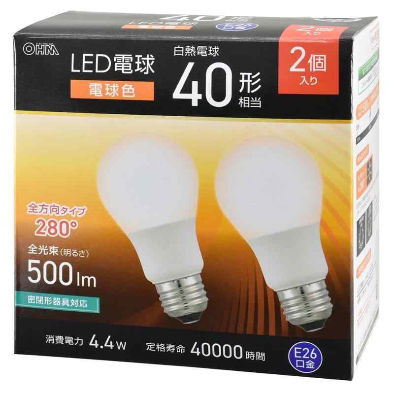 Rakuten - オーム(OHM)オーム電機 LED電球 E26 40形相当 電球色 2個入 LDA4L-G AG59 2P 06-5463