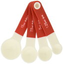 パール金属 Softia 少々スプーン付 計量スプーン 4P set レッド C-3698
