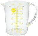DELISH KITCHEN パール金属 計量カップ イエロー 13.5×11.5×8.5cm 大きい目盛 耐熱 500ml CC-1319