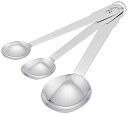 DELISH KITCHEN パール金属 計量スプーン シルバー 7cm 3本組 大さじ1:15ml・小さじ1:5ml・小さじ1/2:2.5ml CC-1316