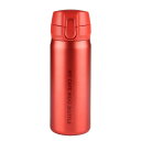 パール金属 水筒 ボトル マグボトル ワンタッチ 350ml 保冷 保温 スリムタイプ マットレッド マイカフェマグ HB-4779