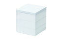 パール金属 普段使いできる重箱3段 ホワイト ゴムベルト付 D-6595