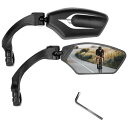 KEMIMOTO 自転車 ミラー 自転車用 バックミラー 左右セット ハンドル径21-25mm対応 取付簡単 360°調節可能 凸面镜 広角視角 事故防止 サイクリングミラー 屋外スポーツ バイク ミラー 自転車 サイドミラー ブラック