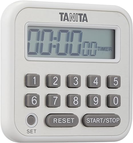 タニタ タイマー マグネット付き テンキー 100時間 ホワイト TD-375 WH 研究や実験に最適