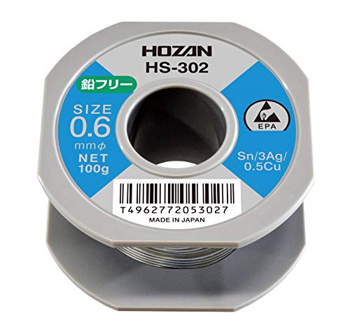 z[U(HOZAN) t[n_ t[c Sn-3Ag-0.5Cu t[c a0.6mm d100g HS-302