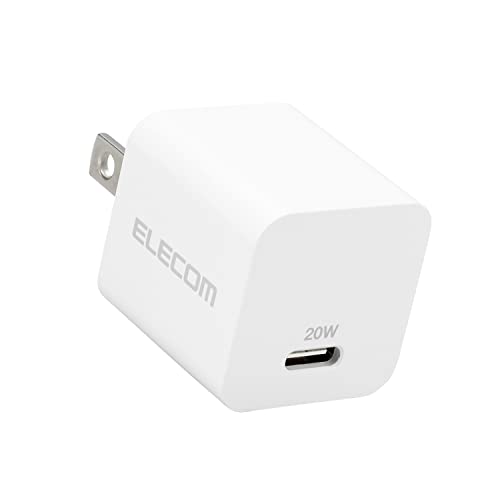 エレコム USB PD対応 充電器 USB-C コンセント 20W Type-C 1ポート 小型 軽量 PSE認証商品 iPhone SE3/15/14/13/12/iPad/Android 各種対応 ホワイト EC-AC11WH