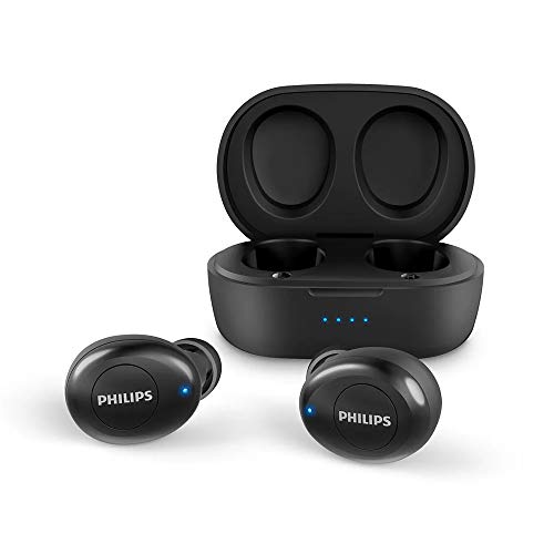 PHILIPS(フィリップス) 完全ワイヤレスイヤホン TAT2205 Bluetooth5.1 チャージングケース付属 マイク内蔵 IPX4防水 急速充電 (ブラック)