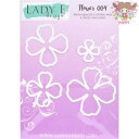 カッティングダイ 抜型☆フラワー 花びら 花弁 4カット 4サイズ☆手作り ハンドメイド 花 造花 ダイカット