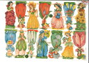 ドイツ製 クロモス☆シルバーラメ付き 14人の花の妖精☆(14 Blumenelfen)デコパージュ コラージュ スクラップピクチャー ダイカット エンボス ア...