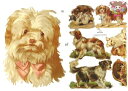 ドイツ製 クロモス☆Hunde Motiv 5☆犬 イヌ いぬ ドッグ 動物デコパージュ コラージュ スクラップピクチャー ダイカット エンボス アンティーク