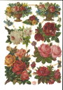 ドイツ製 クロモス☆エレガントなローズ 薔薇 フラワー☆(rote Rosen)デコパージュ コラージュ スクラップピクチャー ダイカット エンボス アンティー...