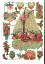 ドイツ製 クロモス☆フラワーシップ バラ ローズ☆(Blumenschiff)デコパージュ コラージュ スクラップピクチャー ダイカット エンボス アンティーク
