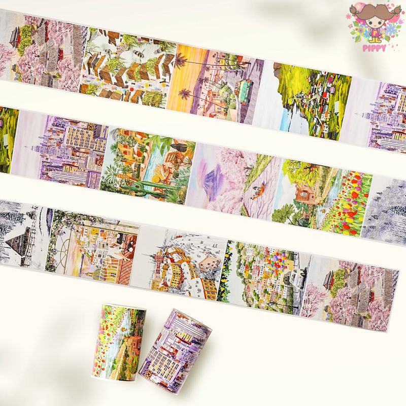 【ループ切り売り】The Washi Tape Shop マスキングテープ☆Wanderlust☆1ループ風景 旅行 放浪 日本 世界 地理マステ シール 海外 手帳 コラージュ デコレーション －和紙タイプ（PETテープはありません）ー【宅配便のみ】(3)