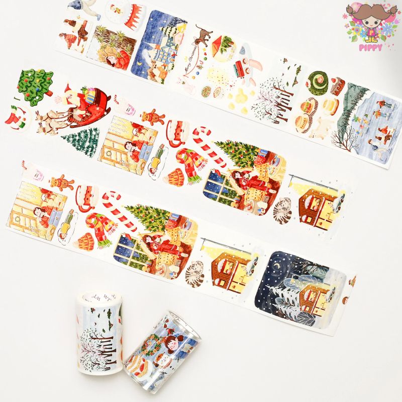 Rakuten - 【ループ切り売り】The Washi Tape Shop マスキングテープ☆Reindeer's Journey（型抜き）1ループ☆クリスマス 風景 女の子 ツリーマステ シール 海外 手帳 コラージュ デコレーション －和紙タイプ（PETテープはありません）ー【宅配便のみ】